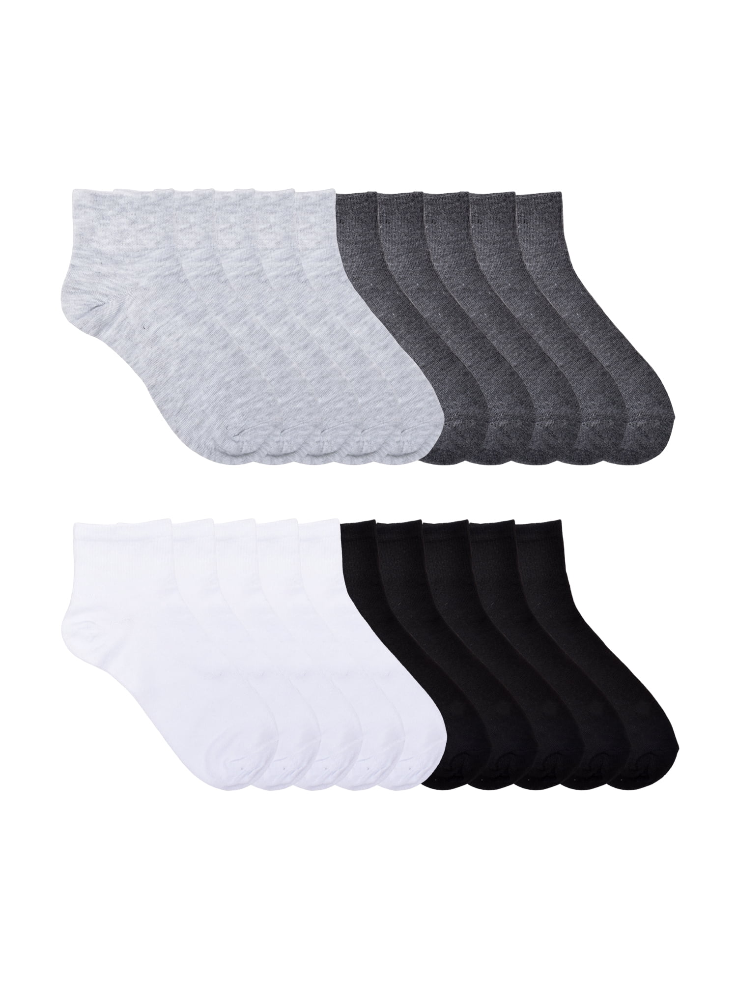 No Boundaries Womens Ankle Socks, 20-Pack, Shoe Size 4-10
