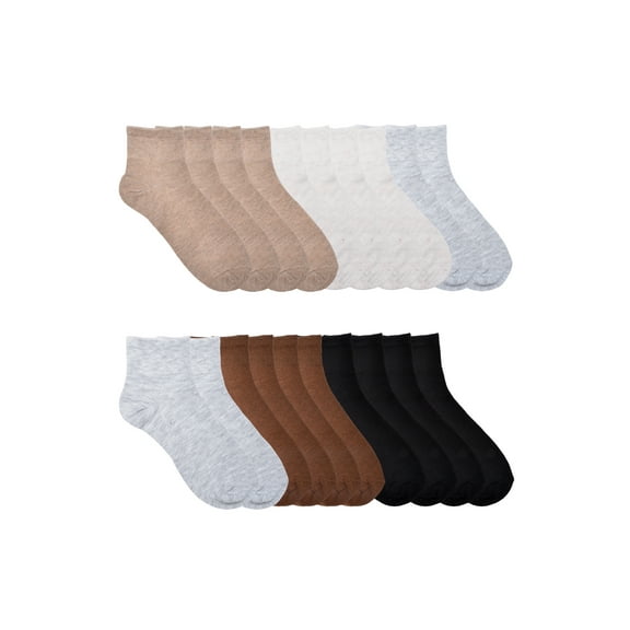 No Boundaries Womens Ankle Socks, 20-Pack, Shoe Size 4-10