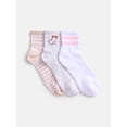 thumbnail image 1 of No Boundaries Women's Ankle Socks, 3-Pack, Size 4-10, 1 of 3