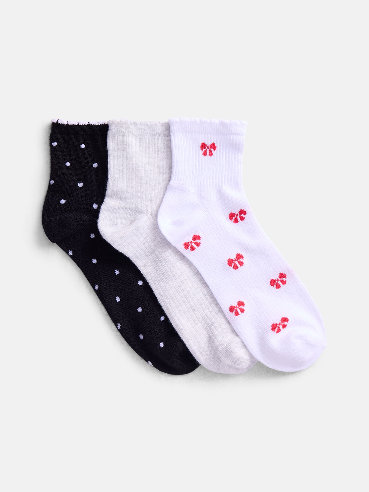 No Boundaries Women's Ankle Socks, 3-Pack, Size 4-10