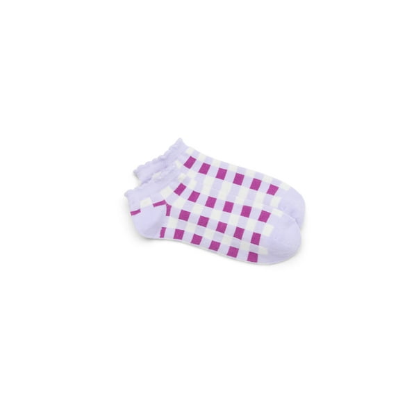 No Boundaries Women's Ankle Socks with Lettuce-Edge Trim, 1 Pack, Size 4-10