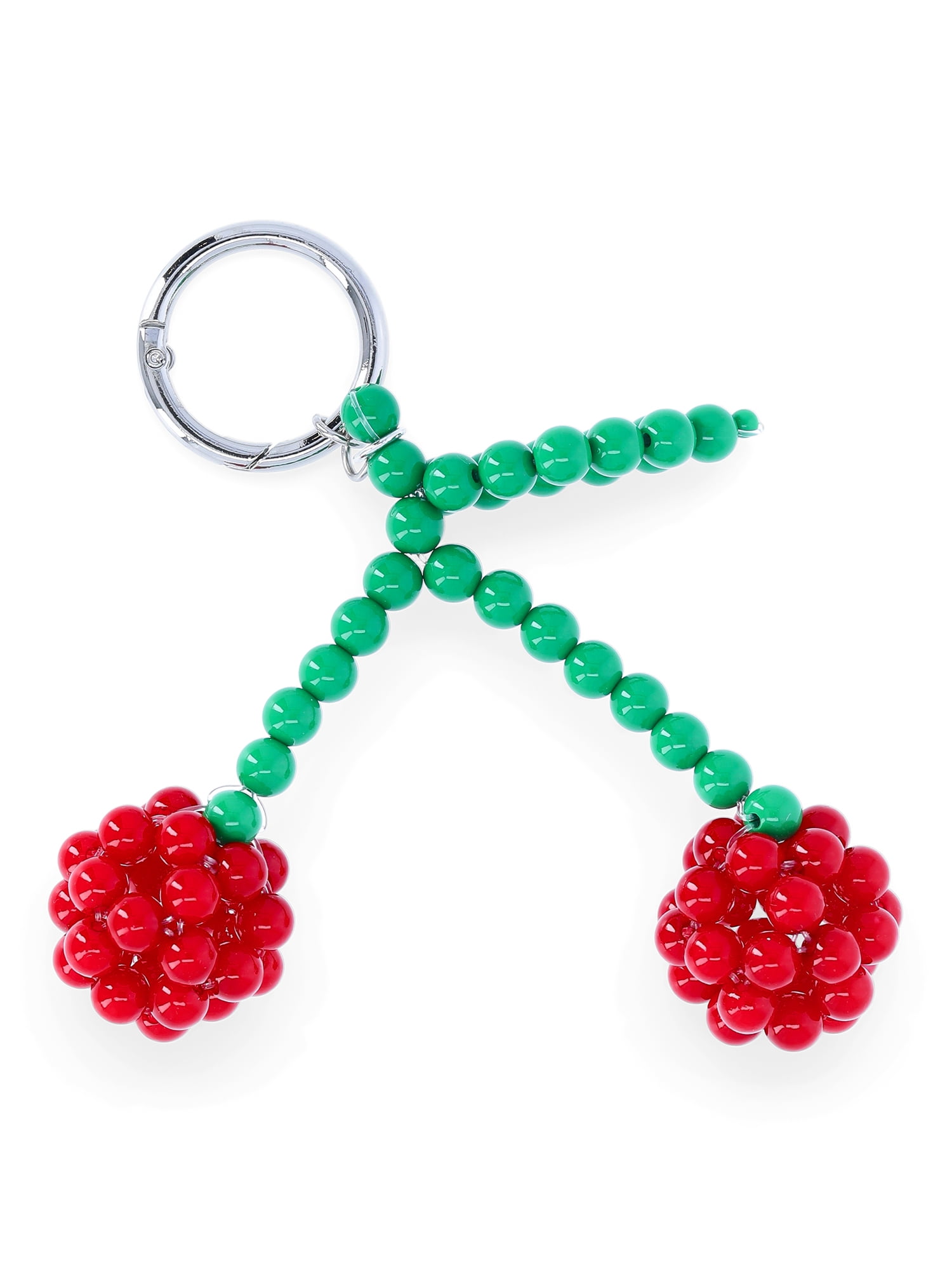 No Boundaries Women's Hands Free Bag Charm, Beaded Cherries