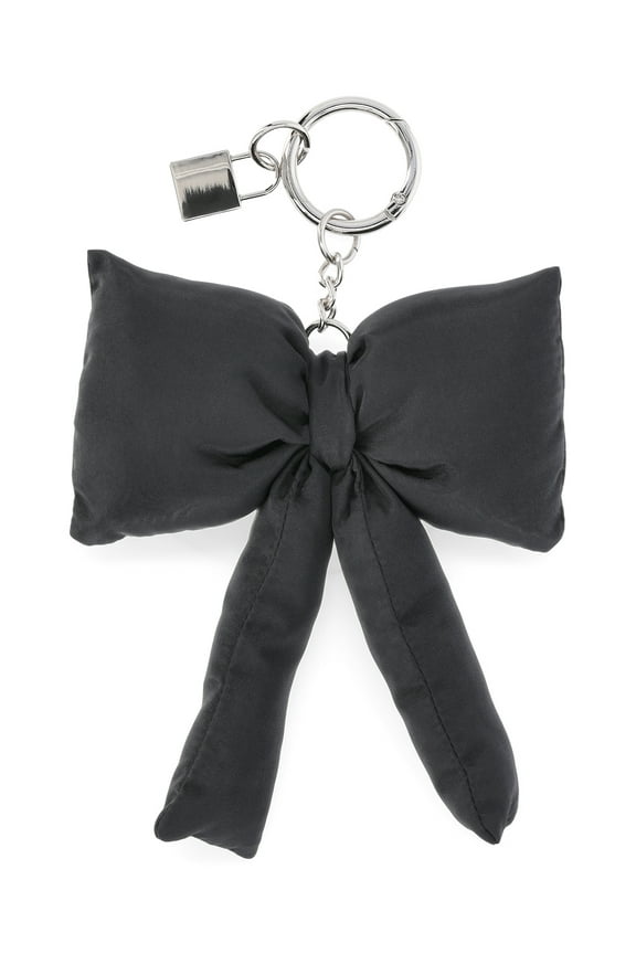 Women's Bag Charm, Black Puffer Bow