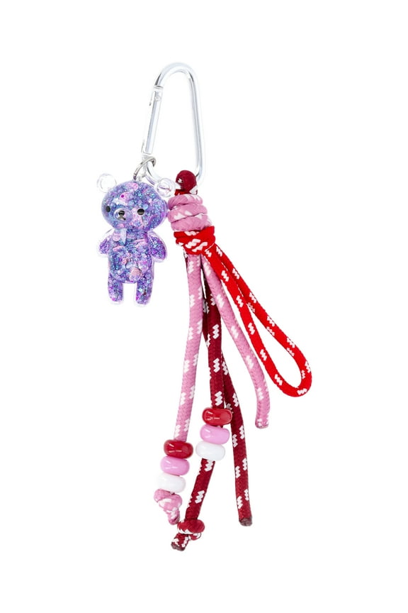Women's Hands Free Bag Charm, Burgundy Bungee