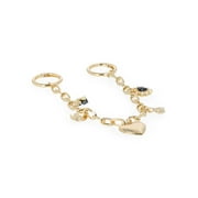NO BOUNDARIES Women's Heart Swag Chain Bag Charm, Gold-Tone/Black