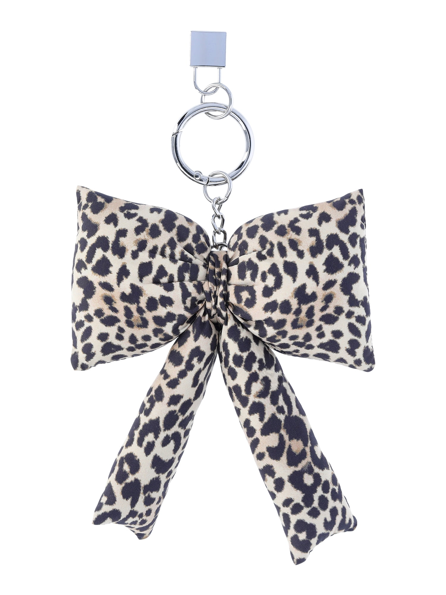 No Boundaries Women's Bag Charm, Leopard Puffer Bow