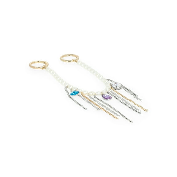 No Boundaries Women's Pearlescent Bead Swag Chain Bag Charm, Multi