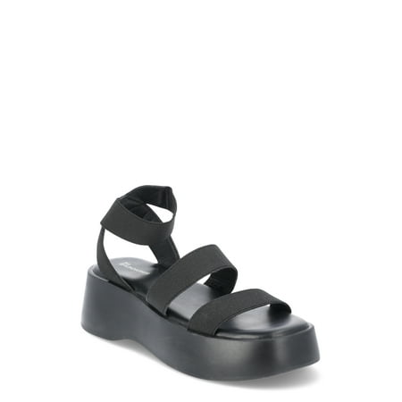 No Boundaries Women's Elastic Banded Platform Sandals