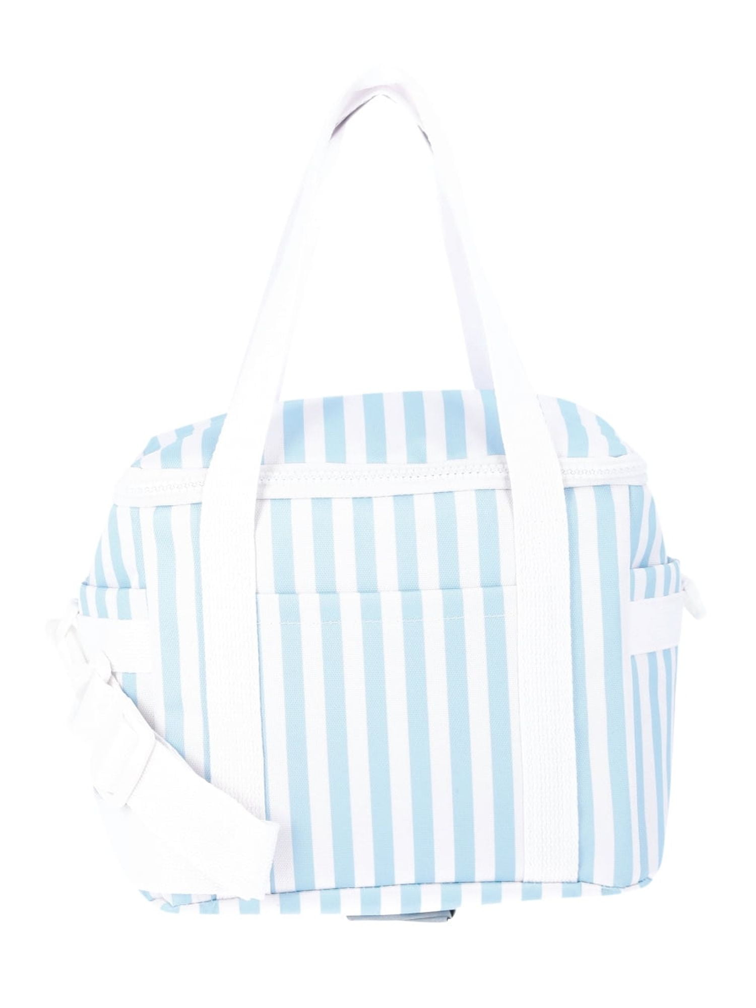 Beach Mini Cooler Tote Bag, Blue Stripe, Women's