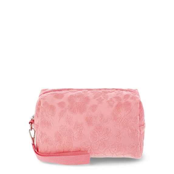 No Boundaries Women's Beach Terry Cloth Pouch, Coral Hibiscus