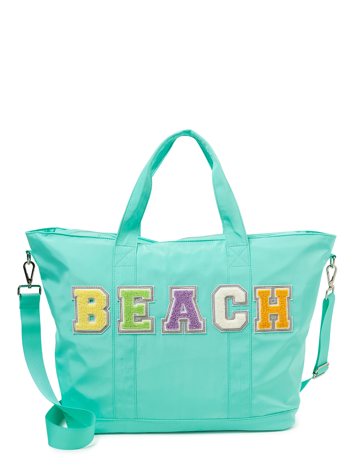 No Boundaries Women's Beach Tote Bag With 2Piece Pouches Aqua Mint