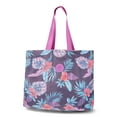 thumbnail image 1 of No Boundaries Women's Beach Wipeable Tote Bag, Navy Tropical, 1 of 4