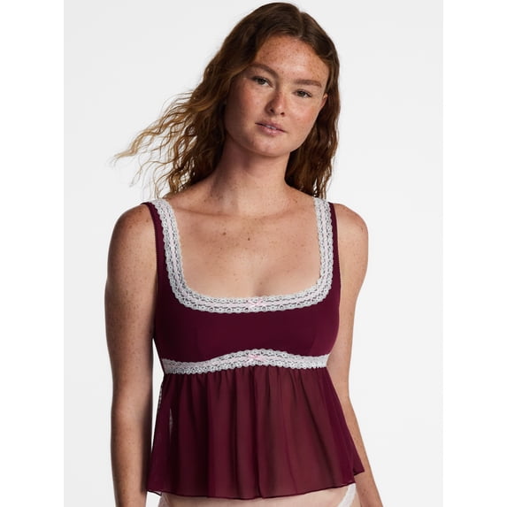 No Boundaries Beaded Lace Flyaway Top, Women's XS-3XL