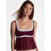 No Boundaries Beaded Lace Flyaway Top, Womens XS-3XL