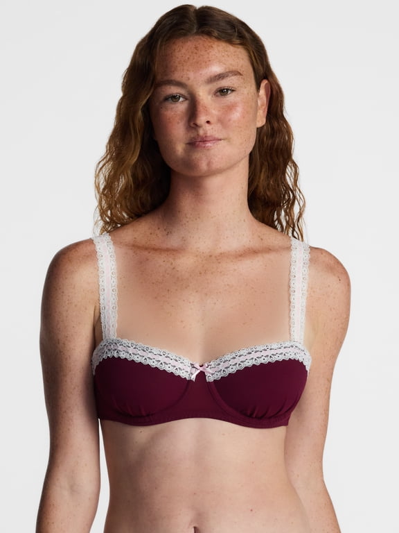 Beaded Lace Underwire Balconette, Women's 34A-4DD