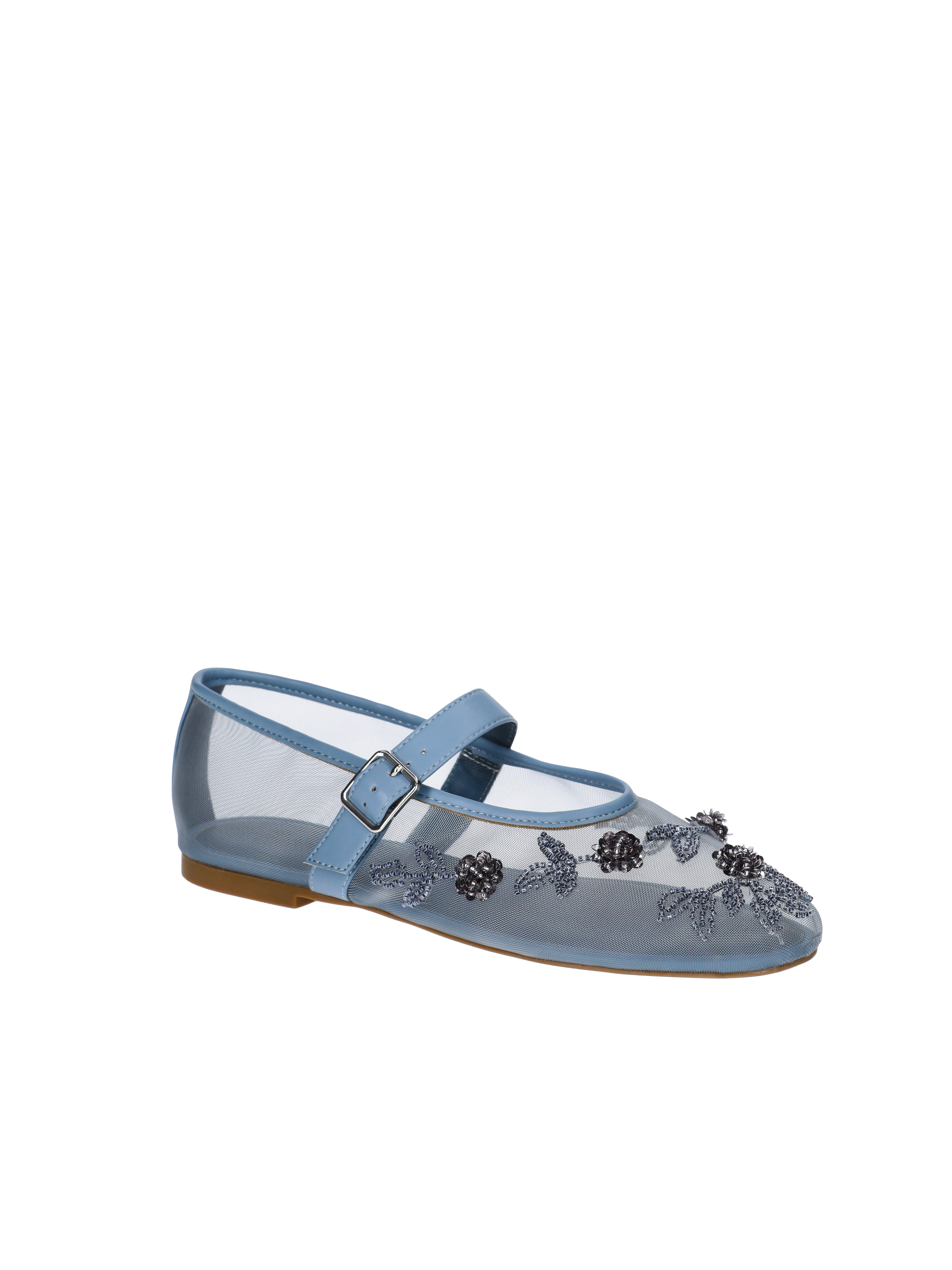 No Boundaries Beaded Mesh Mary Jane Flats, Women's