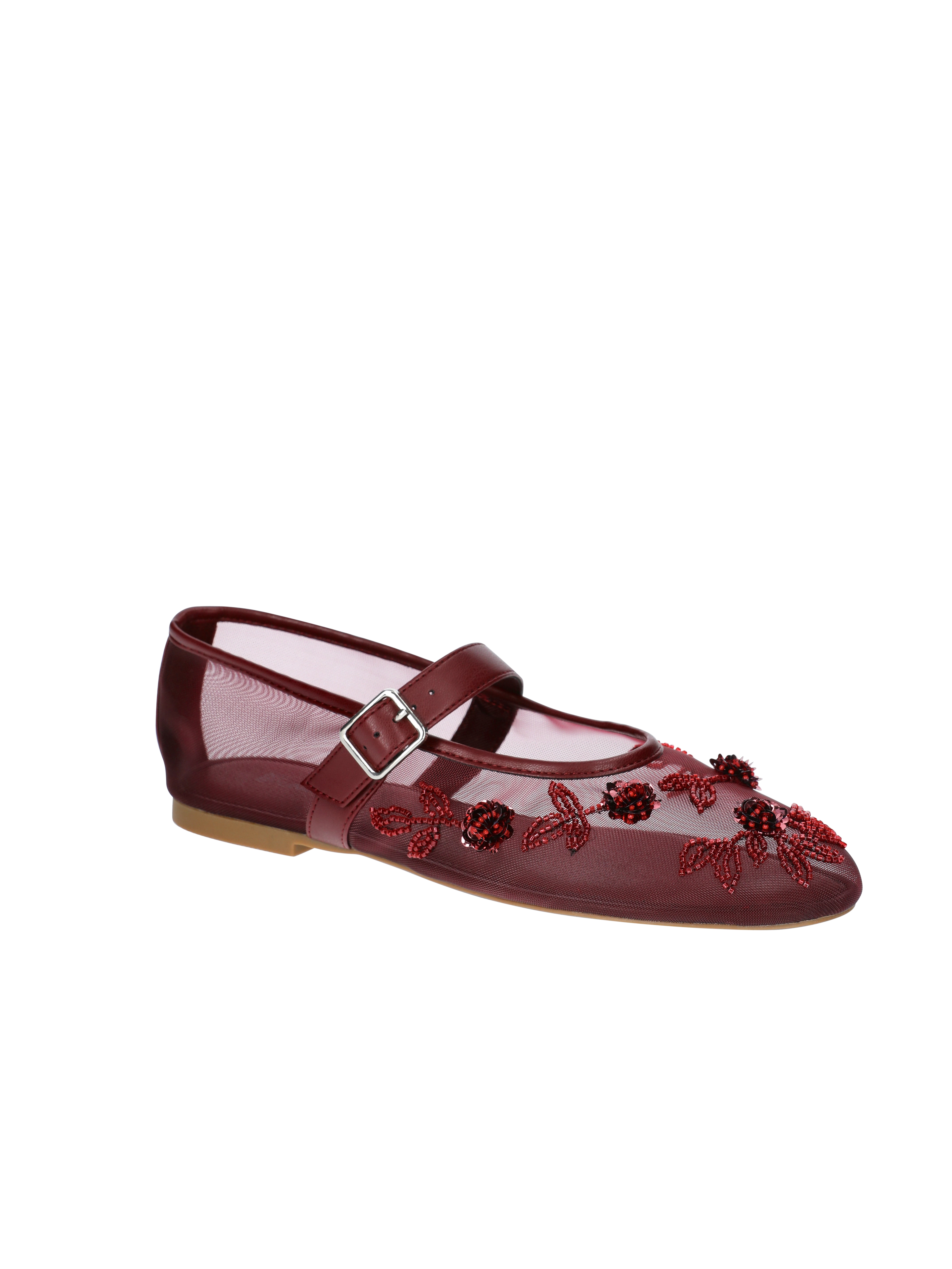 靴 Cherry-Patterned Mary Jane Flats Cherry-Patterned Mary Jane Flats