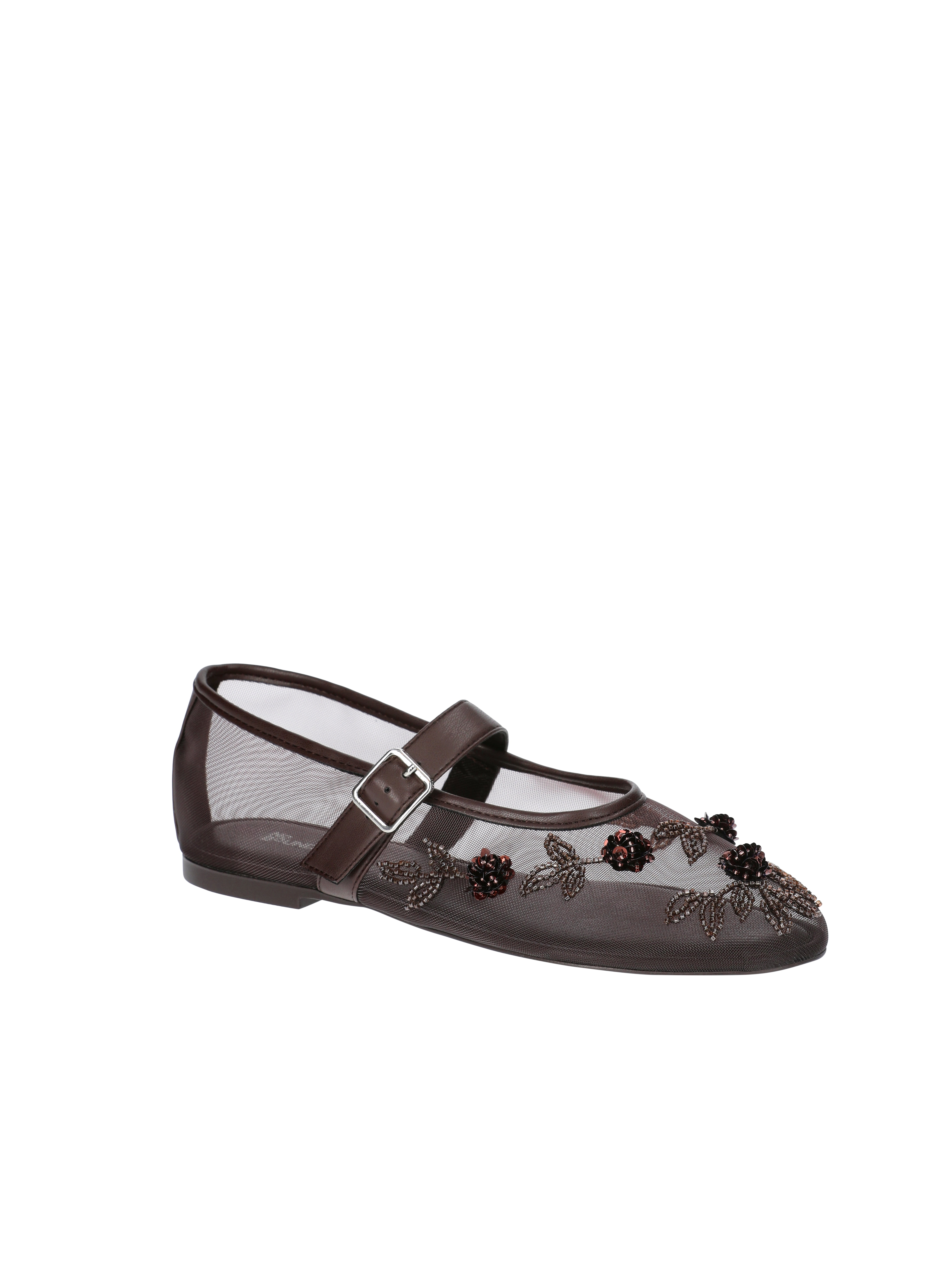 No Boundaries Women's Beaded Mesh Mary Jane Flats - Walmart.com