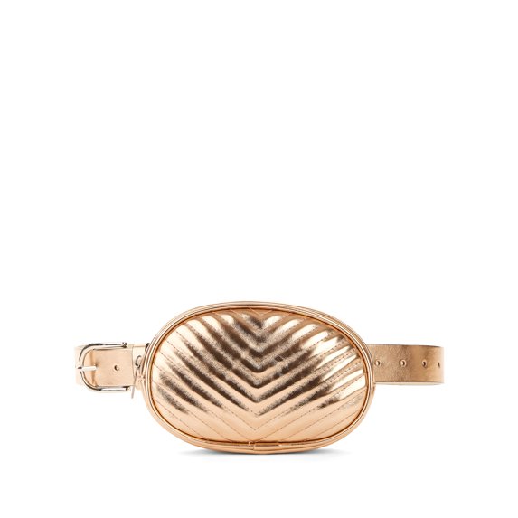 No Boundaries Women's Belt Bag, Rose Gold Metallic