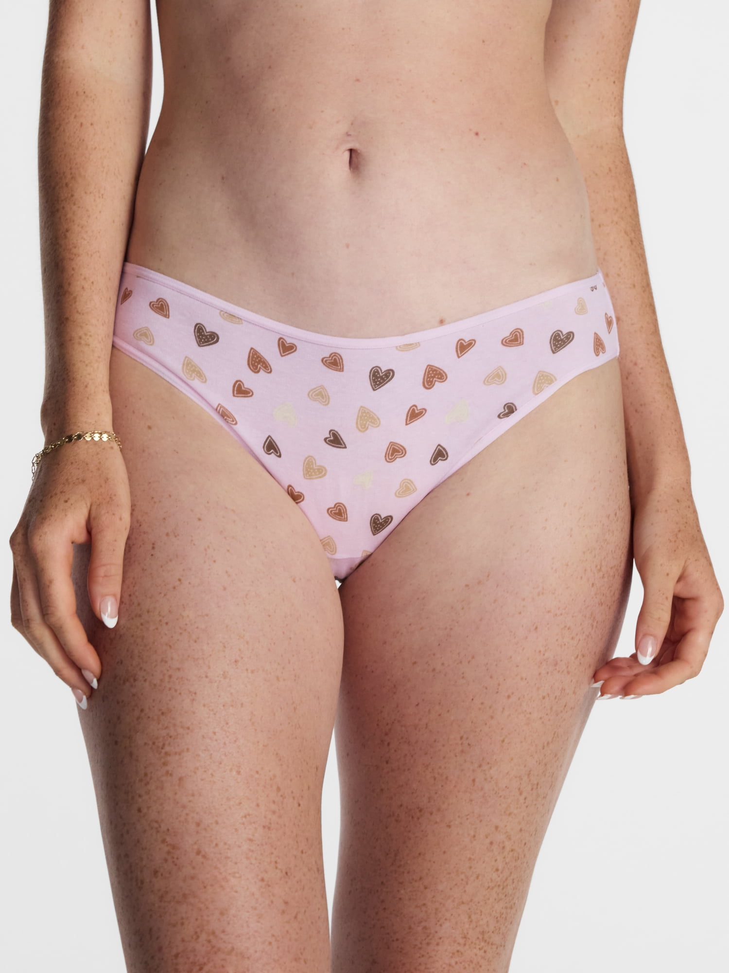 No Boundaries Cotton Blend Bikini Panties, Women's XS-XXXL