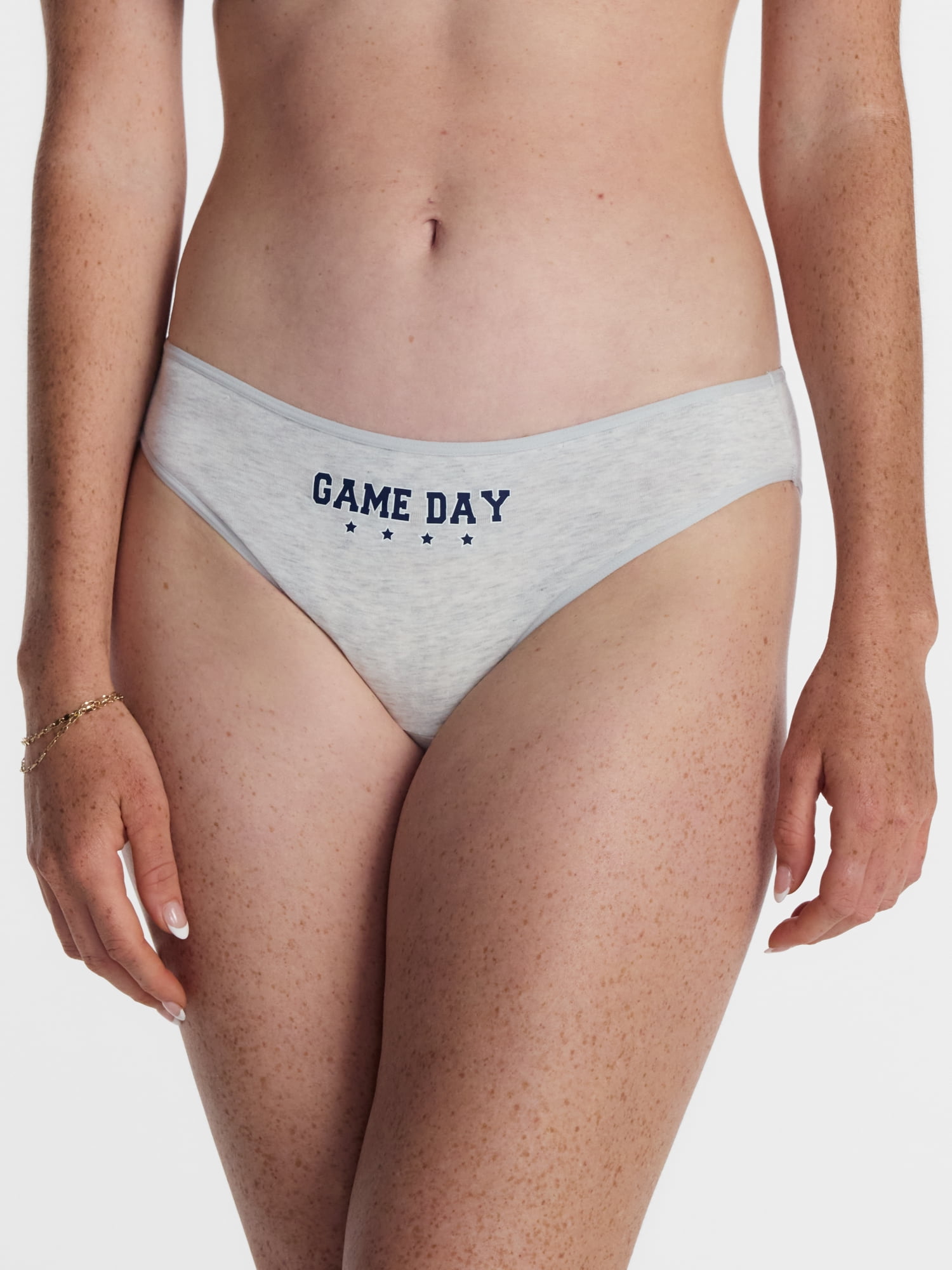 No Boundaries Cotton Blend Bikini Panties, Women's XS-XXXL
