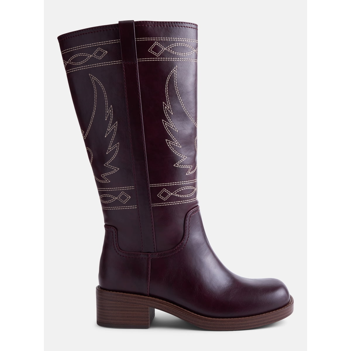 No Boundaries Women's Bird Embroidered Block Heel Boots