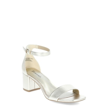 No Boundaries Women's Block Heel Sandals, Wide-Width Available