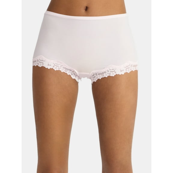 No Boundaries Body Base Boyshort Panties with Lace, Women's