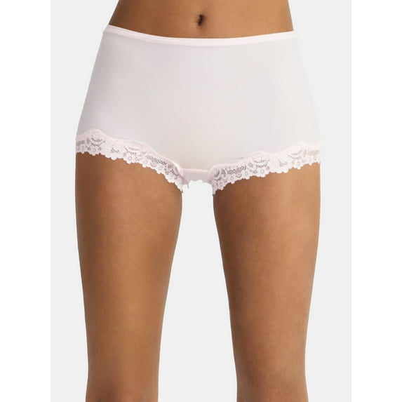 No Boundaries Body Base Boyshort Panties with Lace, Women's