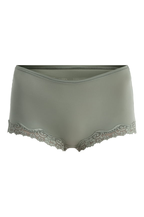 Body Base Boyshort Panties with Lace, Women's