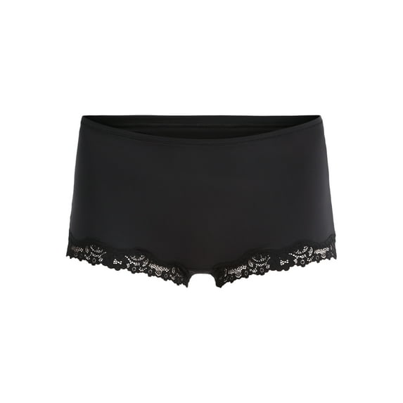 No Boundaries Body Base Boyshort Panties with Lace, Women's