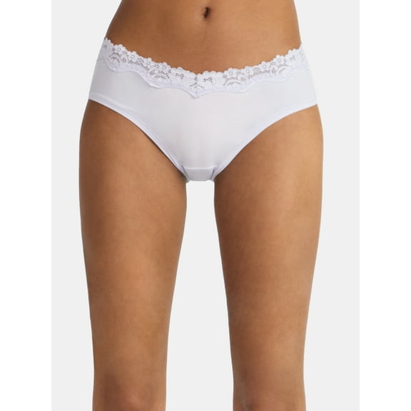 No Boundaries Body Base Hipster Panties with Lace, Women's