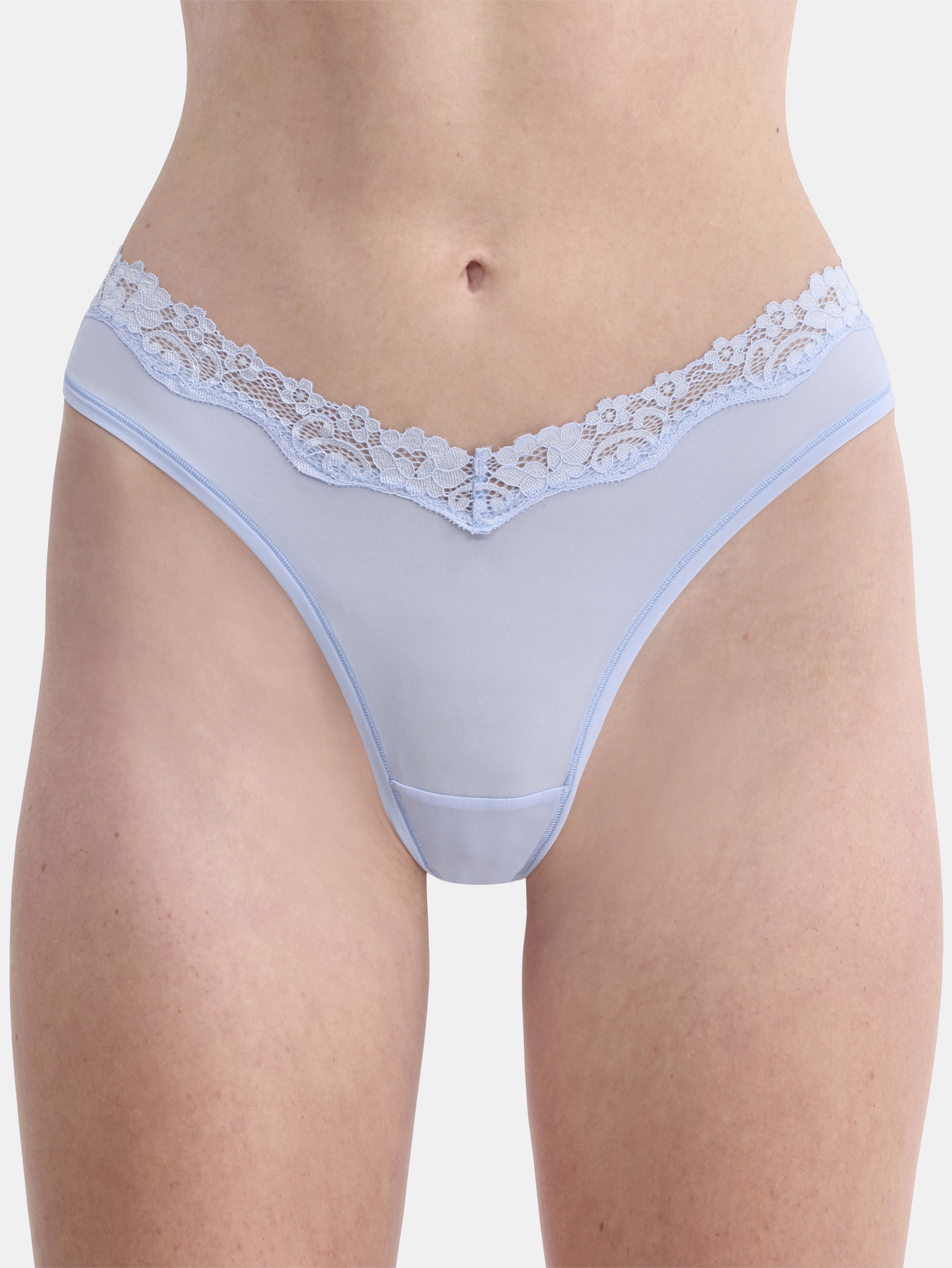 No Boundaries Women's Body Base Low Rise Thong with Lace Panty, Sizes XS to XXXL