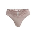 thumbnail image 1 of No Boundaries Women's Body Base Low Rise Thong with Lace Panty, Sizes XS to XXXL, 1 of 2