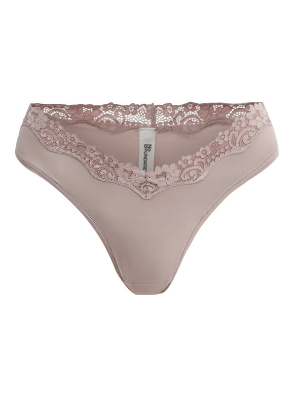 Women's Body Base Low Rise Thong with Lace Panty, Sizes XS to XXXL