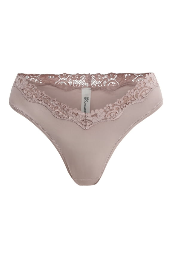 Women's Body Base Low Rise Thong with Lace Panty, Sizes XS to XXXL