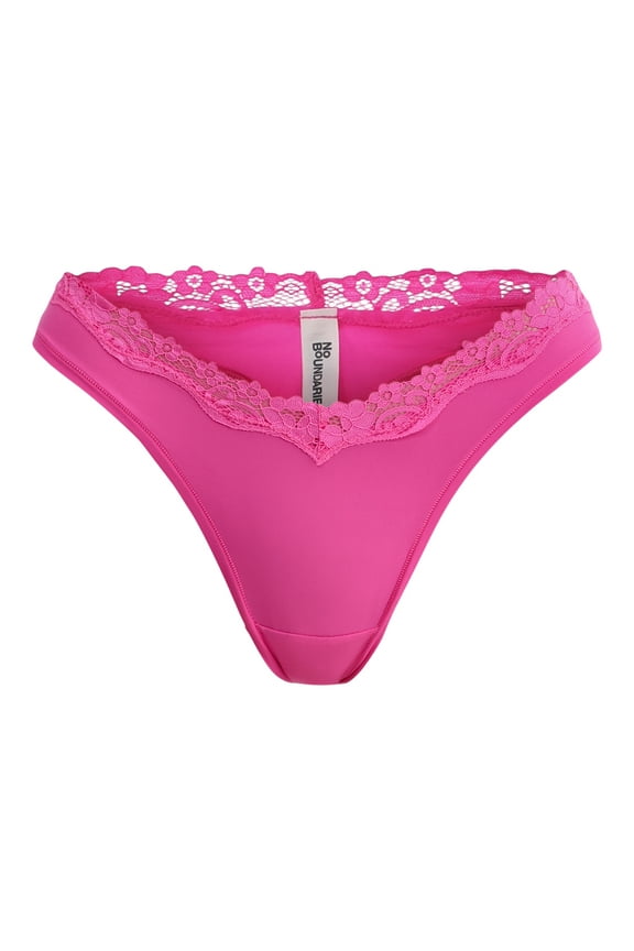 Women's Body Base Low Rise Thong with Lace Panty, Sizes XS to XXXL