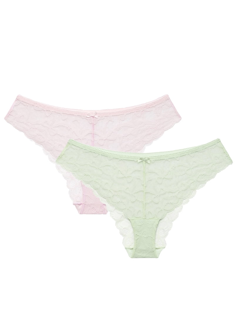 no boundaries カモ ショーツ greeny punkandyo No Boundaries Women's Bow Lace Cheeky Underwear, 2-Pack, Sizes XS
