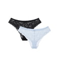 thumbnail image 1 of No Boundaries Women’s Bow Lace Cheeky Underwear, 2-Pack, Sizes XS-XXXL, 1 of 4