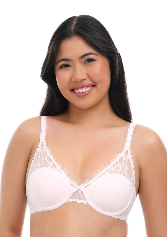 Bow Lace Half Cup Bra, Women's 34B-40DD