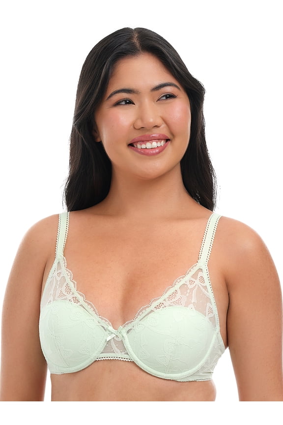 Bow Lace Half Cup Bra, Women's 34B-40DD