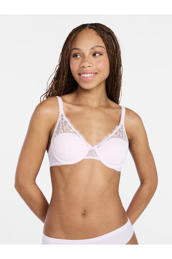 Bow Lace Half Cup Bra, Women's 34B-40DD