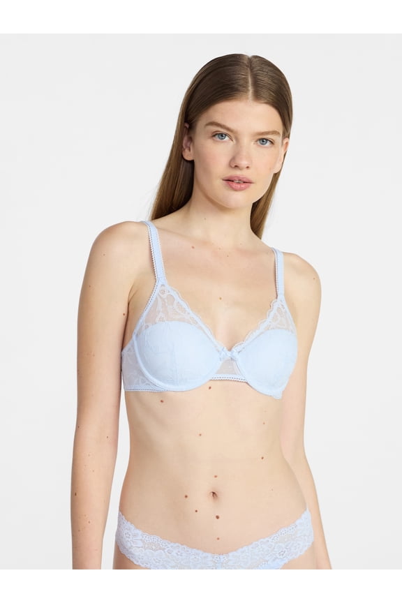 Bow Lace Half Cup Bra, Women's 34B-40DD