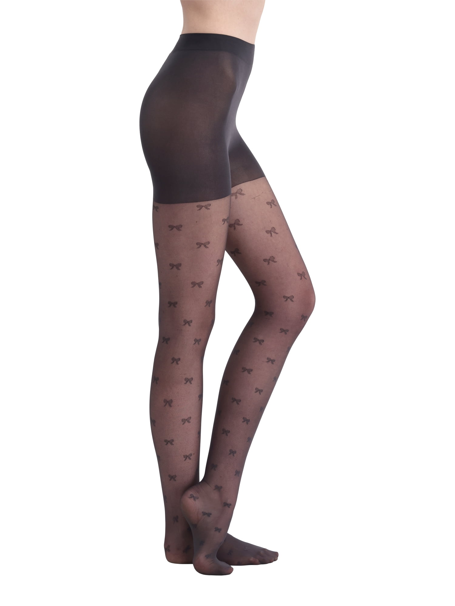 No Boundaries Bows Pattern Sheer Tights for Women, Sizes S-3XL