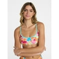 thumbnail image 1 of No Boundaries Bright Palms Bralette Bikini Top, Women's XXS-XXL, 1 of 5