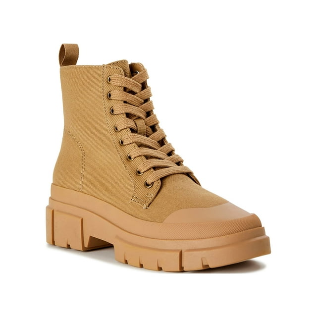 No Boundaries Women's Bump Toe Combat Boots, Wide Width