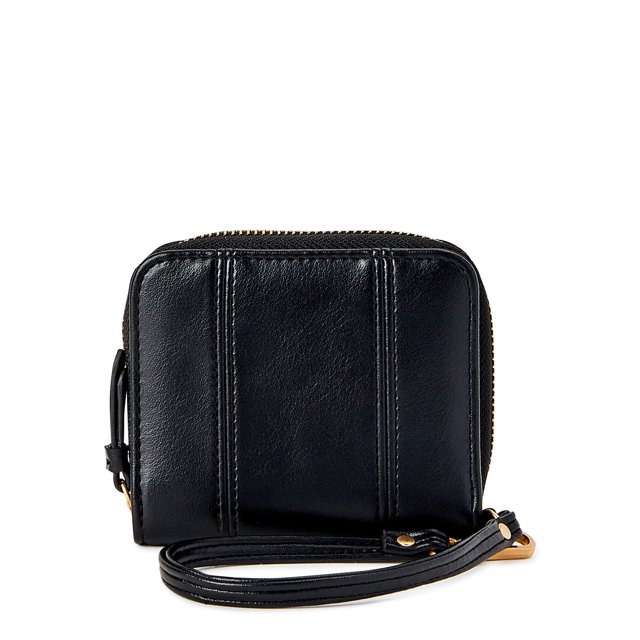 No Boundaries Women's Camilla Zip Around Wallet, Black