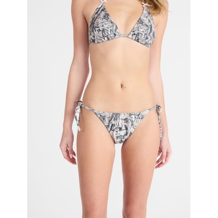 No Boundaries Camo Low Rise String Swim Bottoms, Women's XXS-XXL