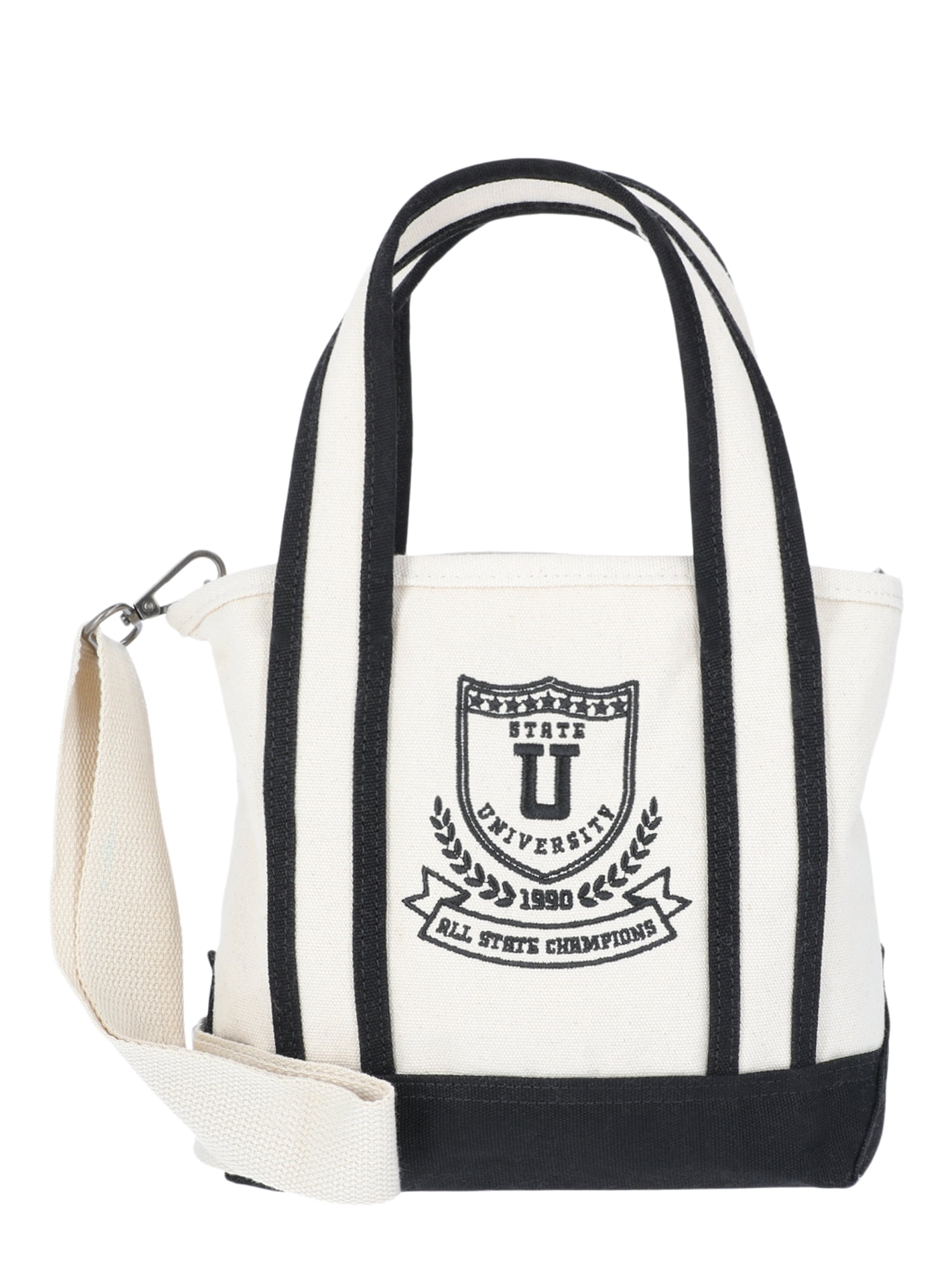 No Boundaries Women's Canvas Mini Tote, Black, Women’s