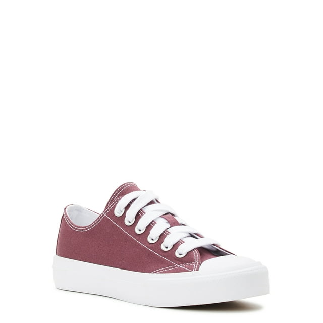 No Boundaries Classic Lace Up Sneakers, Wide Width Available, Women’s